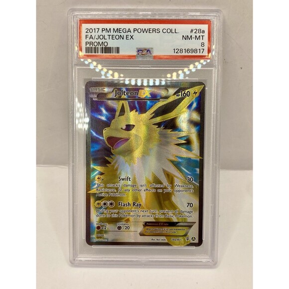 PSA 8 2017 Pokemon Mega Powers Collection Full Art Jolteon Ex #28a NM - Picture 1 of 2